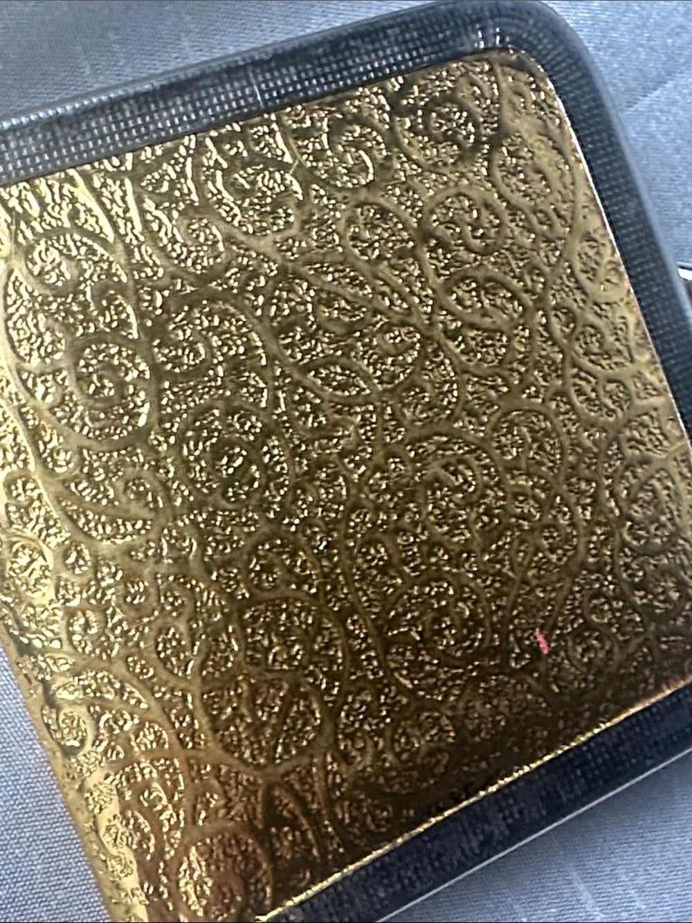 Vintage Gold Colored Compact Mirror